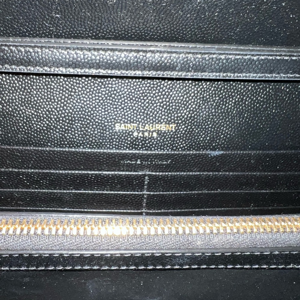 Saint Laurent Black Chevron Quilted Small Wallet Clutch - Picture 3 of 7